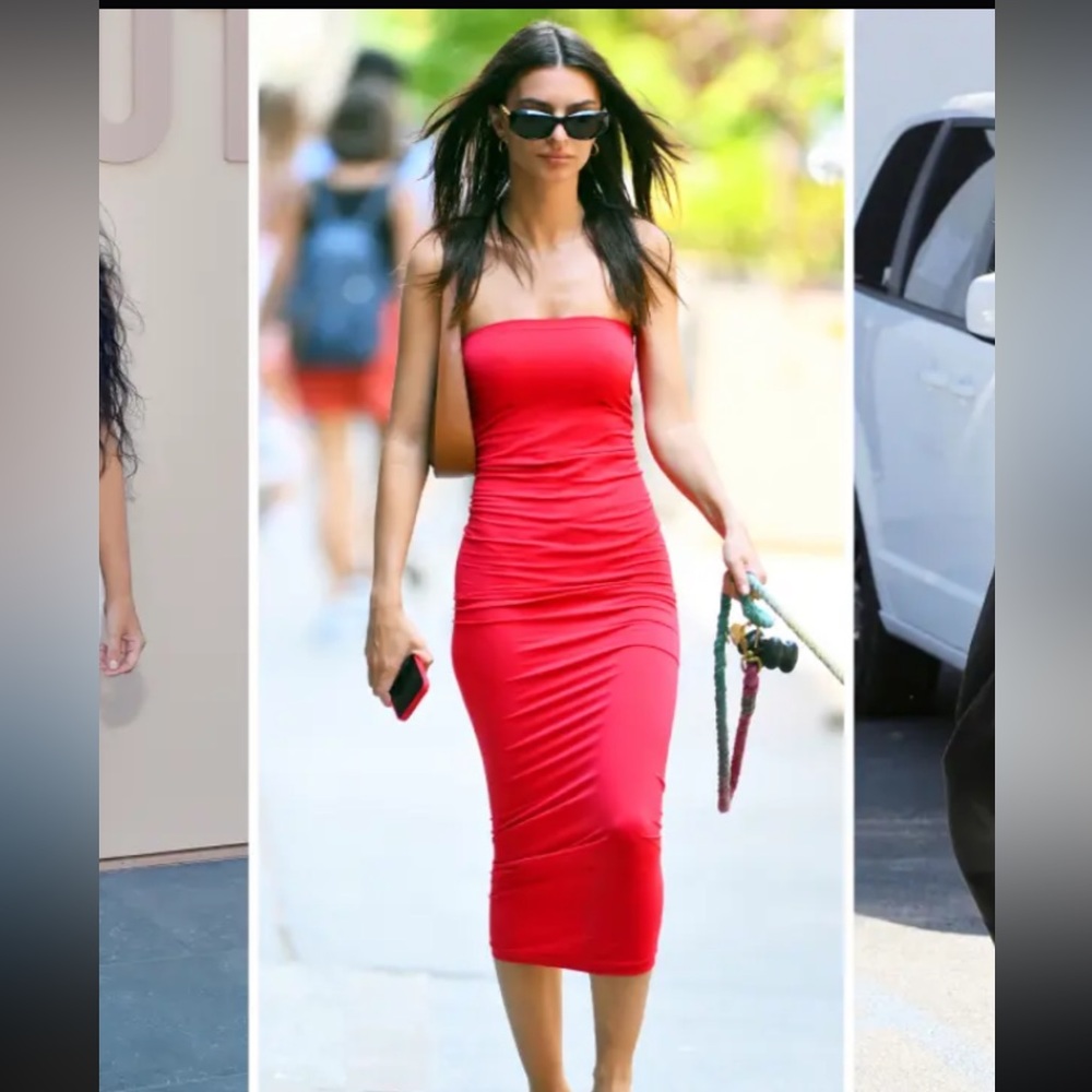 WOLFORD FATAL DRESS IN RED SOFT CHERRY